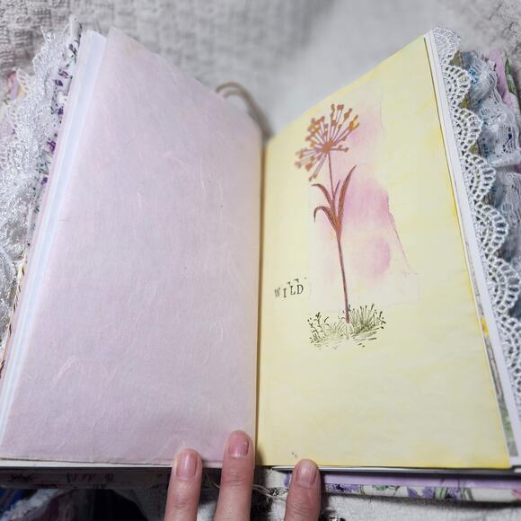 Flower/Lace Butterfly Junk Journal w/Cute Charms, 9.5 x 6 2,146 pgs - Picture 11 of 14